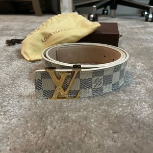 Louis Vuitton White Damier Belt